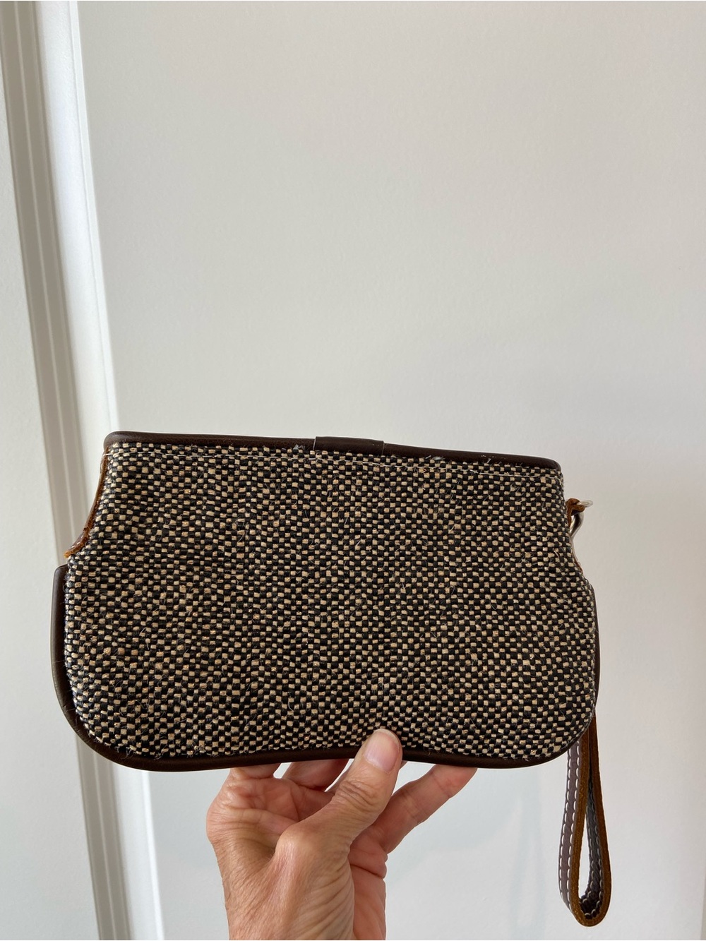 Consuela embroidered floral wristlet pouch leather trim leopard inside Retired - Picture 4 of 16